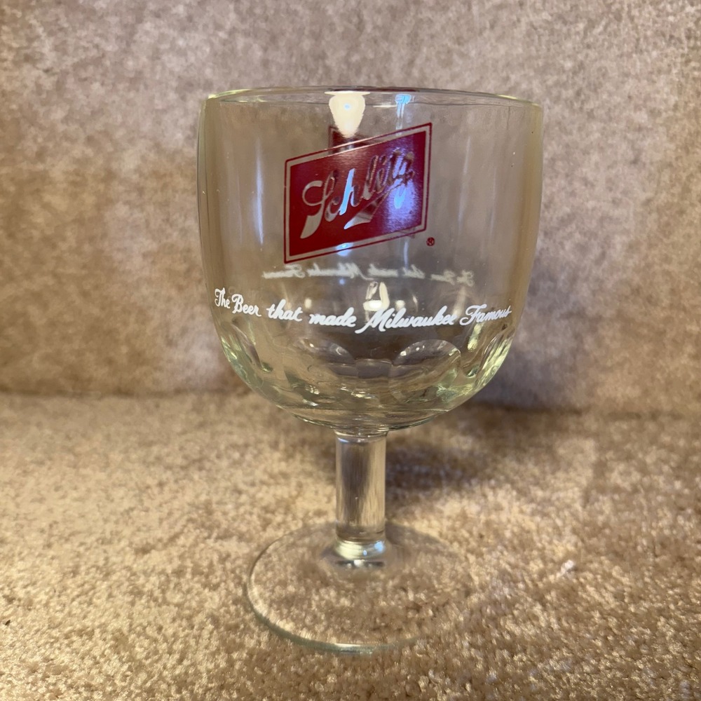 Vintage Schlitz Beer Glass The Beer‎ That Made Milwaukee Famous Barware Goblet
